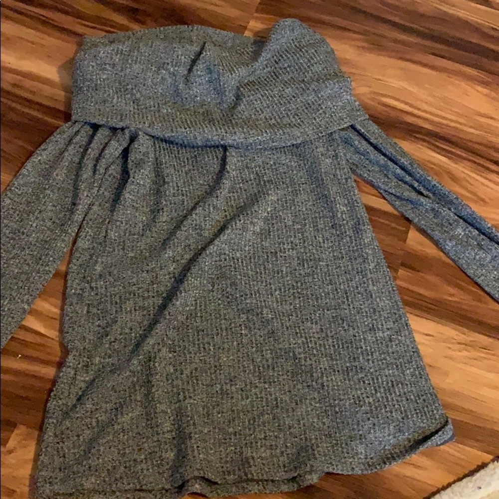 Off the shoulder shawl shirt